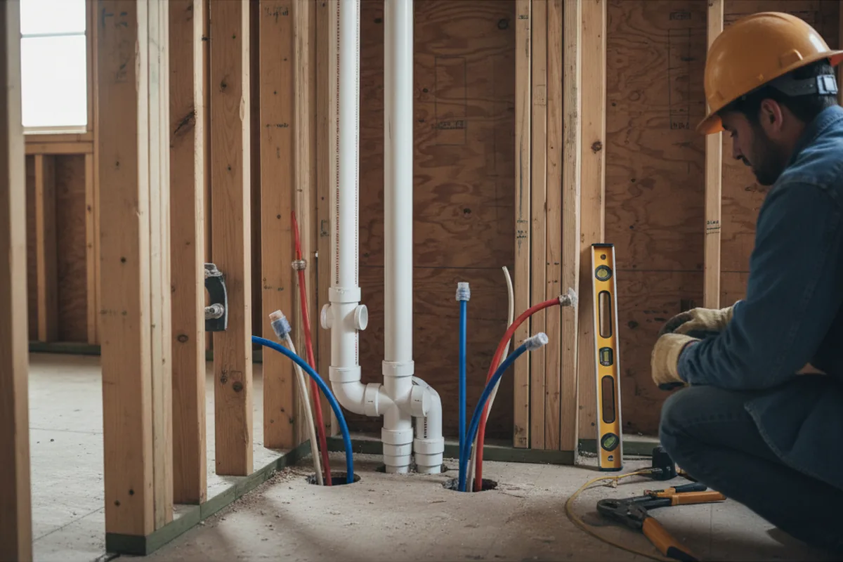 Drain and supply rough-in during Garbage Disposal Repair in Fort Wayne